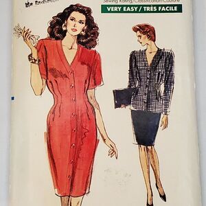 Vintage 80s Easy Very Vogue Sheath Dress Tunic Skirt Pattern 7245 Sz 6 8 10 Uncu